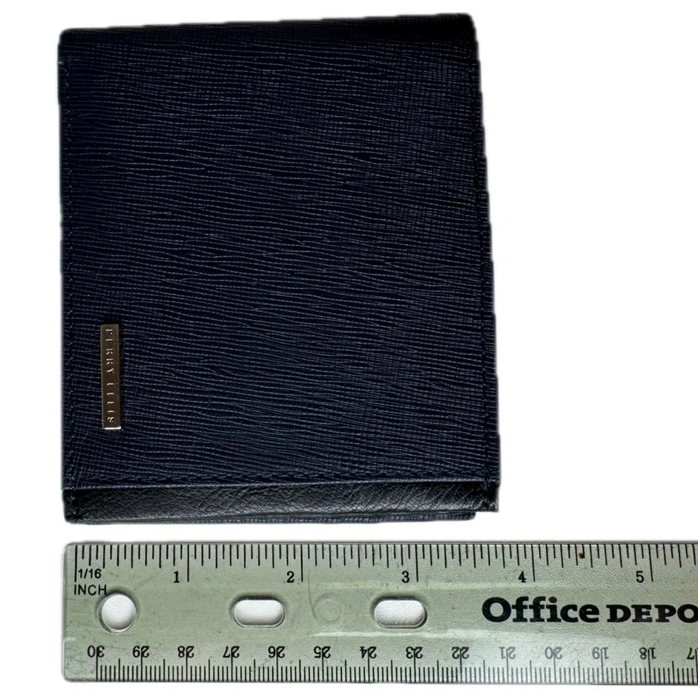 Perry Ellis Midnight Navy & Black Trimmed Men’s Wallet